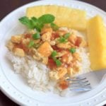 Pineapple Tofu - a vegan & gluten-free meal ready in 15 minutes with a tropical twist of pineapple and mint.