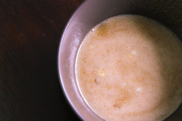 melted butter and honey in bowl