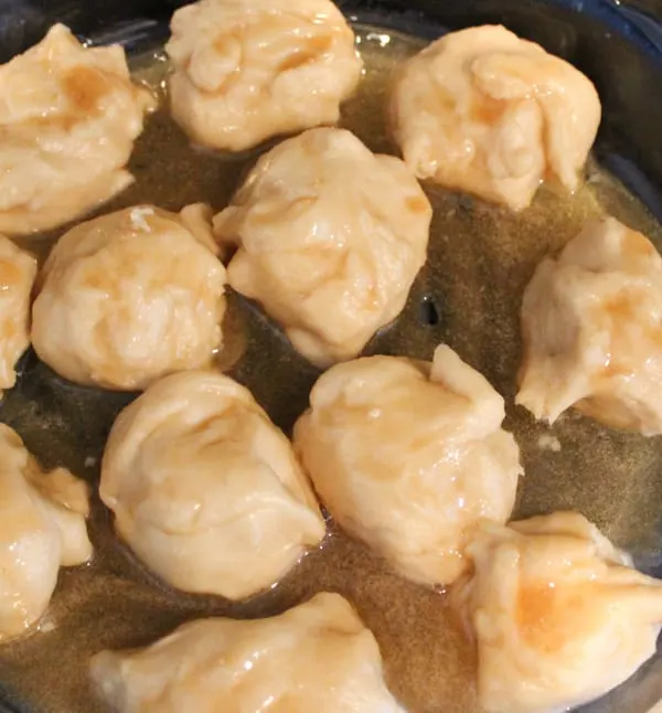 roll dough before baking and after pouring honey glaze on top