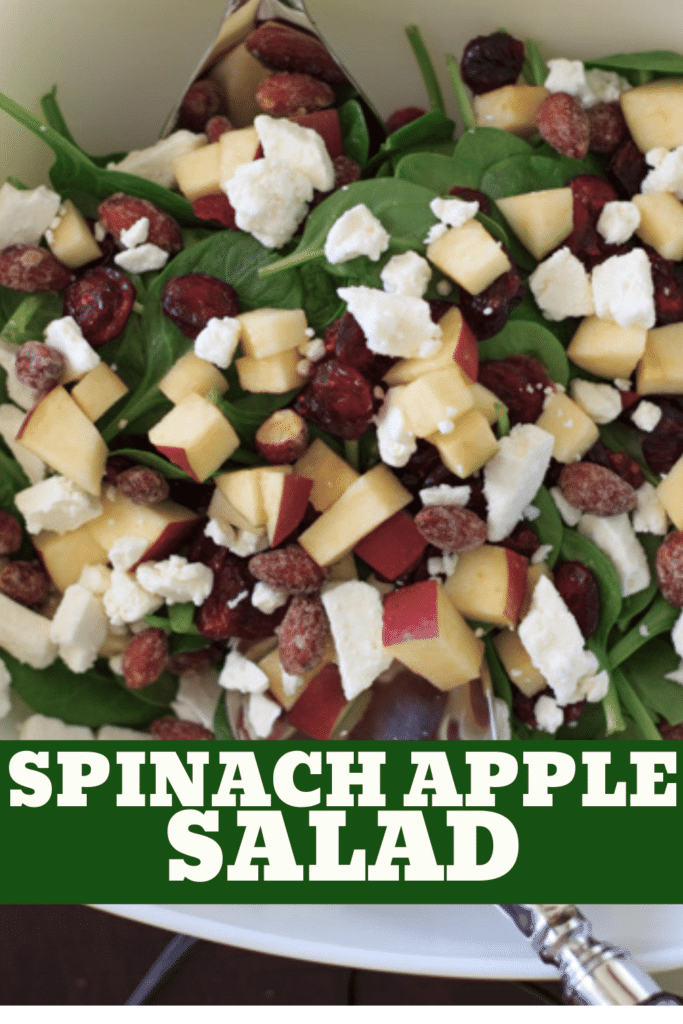 Spinach Apple Salad 5 ingredients, vegetarian, glutenfree