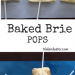 These baked brie pops will be a hit at any gathering! A great alternative to a plain cheese and crackers appetizer.
