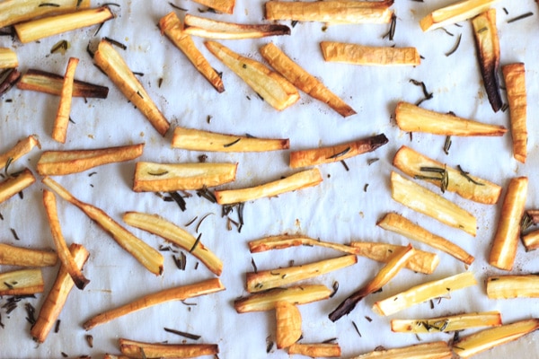 You would never guess these fries are healthy! Rosemary parsnip fries are so easy to make and a great twist to any meal.