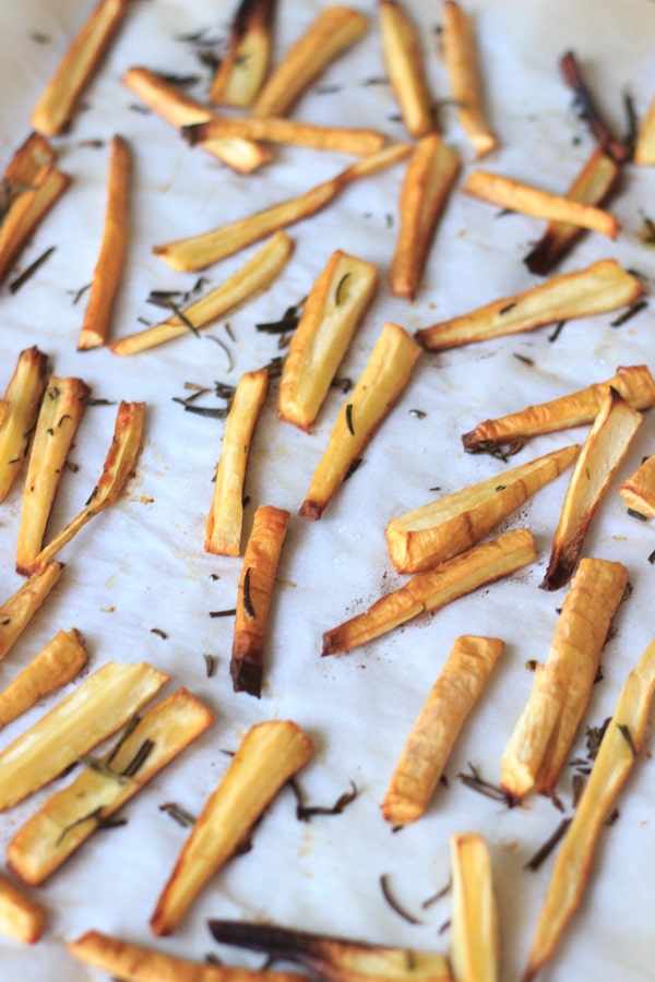 You would never guess these fries are healthy! Rosemary parsnip fries are so easy to make and a great twist to any meal.