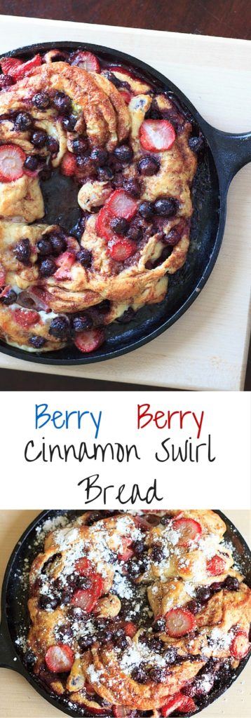 Berry berry cinnamon swirl bread. Berries stuffed inside delicious cinnamon swirl bread and baked to perfection. Much easier than it looks!