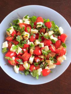Chopped Caprese salad. An easy way to enjoy this delicious appetizer any time you want! This fresh salad will keep you coming back for more.
