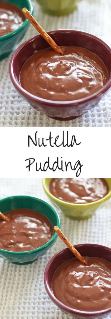 Nutella pudding = deliciousness. With only 4 ingredients, this is a super yummy way to enjoy Nutella in refrigerated form!