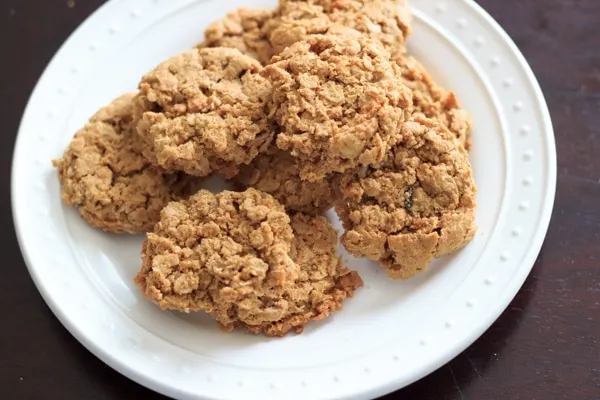 peanut butter cookies on white plate