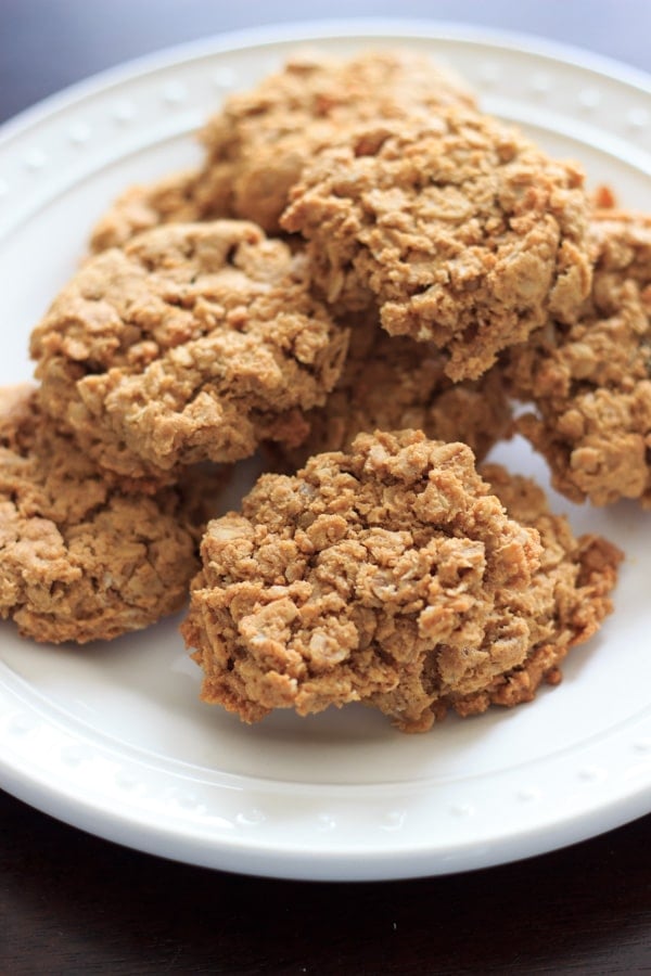 peanut butter cookies on white plate