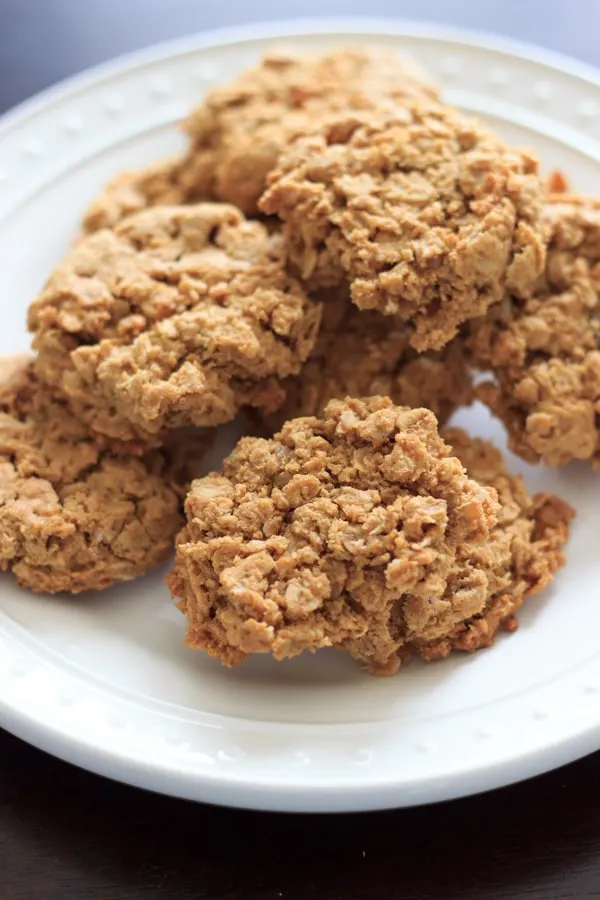 peanut butter cookies on white plate