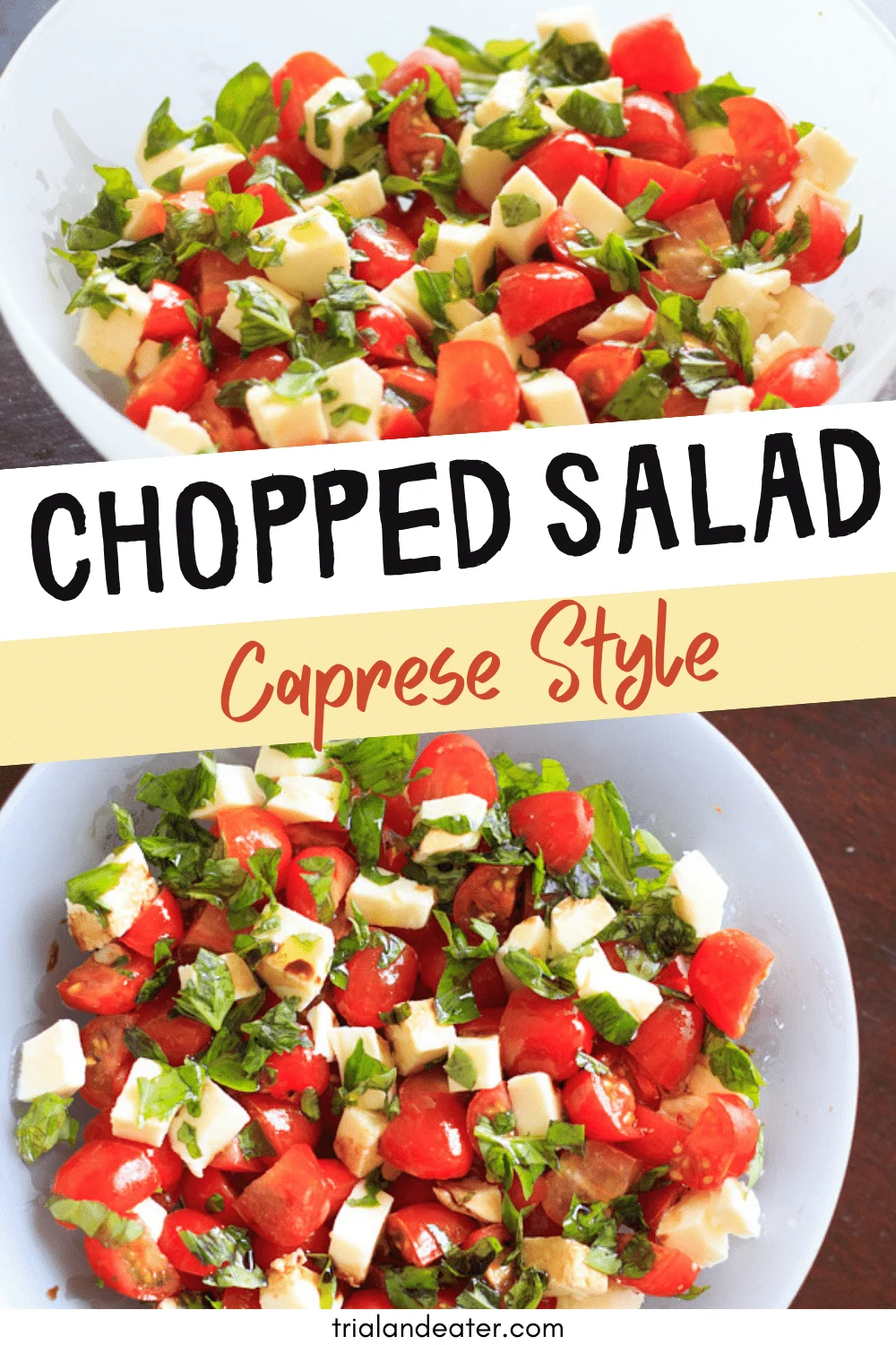 chopped salad caprese style pin