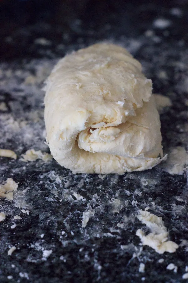 puff pastry dough folded on top of itself