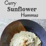 Change up your normal chickpea hummus by making it out of sunflower seeds instead! Curry + cayenne spices give it an extra kick of flavor.