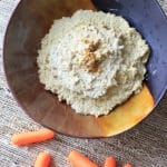 Curry sunflower hummus. Change out your normal chickpea hummus and make it out of sunflower seeds instead! Curry + cayenne spices give it an extra kick of flavor. | @trialandeater