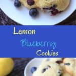 Lemon blueberry cookies - fresh blueberries and a light lemon flavor in a cookie that tastes like a muffin top!