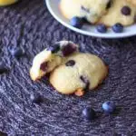Lemon blueberry cookies - fresh blueberries and a light lemon flavor in a cookie that tastes like a muffin top! @trialandeater