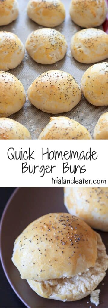 Delicious homemade burger buns mixed, raised and ready in under an hour! 