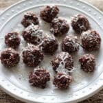 Almond joy energy bites - perfect bite sized healthy snacks to beat that chocolate craving! Vegan & gluten-free.