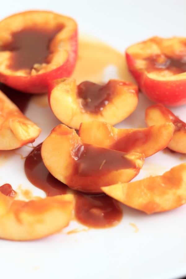 Caramel apple slices - making a caramel apple a little bit easier to eat! And eat and eat.