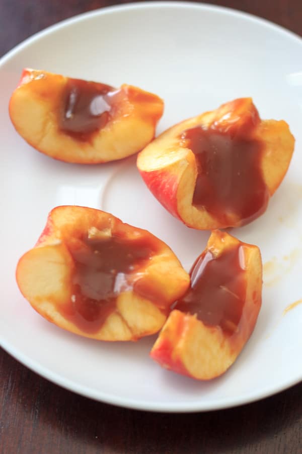 Caramel apple slices - making a caramel apple a little bit easier to eat! And eat and eat.