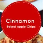 Cinnamon apple chips. No added sugar, no dehydrator required! Healthy snack any time.