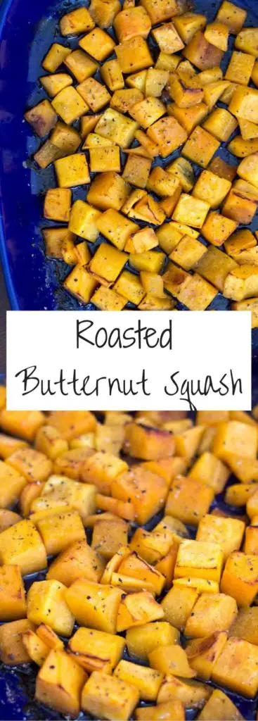 Simple roasted butternut squash, delicious on its own or with other veggies. Can't get much easier than this, especially if you get the squash pre-cut!