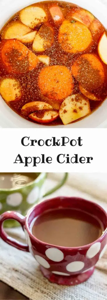 Homemade apple cider make in a crock pot, perfect to drink on a cold winter day. Can customize to your tastes, and is a great homemade treat for everyone!