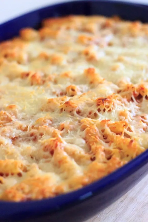 This baked ziti will quickly become a family favorite. Easy comfort food that you can make ahead or freeze for later!