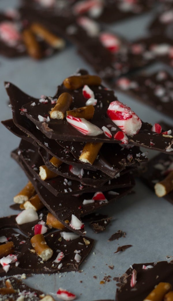 Peppermint thin bark, two ways. A delicious, simple peppermint bark with just a few ingredients! 