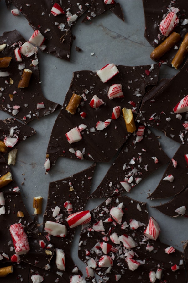 Peppermint thin bark, two ways. A delicious, simple peppermint bark with just a few ingredients!