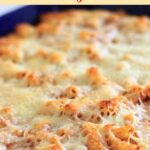 This vegetarian baked ziti will quickly become a family favorite. Easy comfort food that you can make ahead or freeze for later!