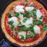 Cauliflower pizza crust - for those days when you really want pizza but not all the carbs, or need a gluten free alternative.