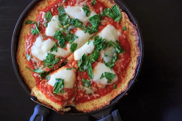 Cauliflower pizza crust - for those days when you really want pizza but not all the carbs, or need a gluten free alternative.