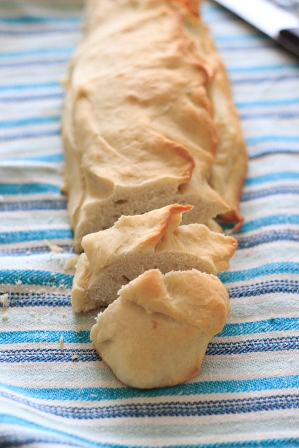 Good old fashioned Italian Bread. Very easy dough consistency and a great (vegan) addition to any meal!