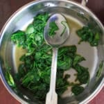 How to substitute fresh spinach for frozen spinach! Or, a simple way to saute spinach for a tasty side dish.