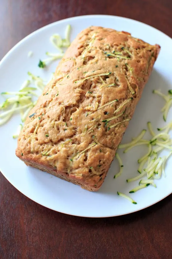 Skinnier Zucchini Bread - made with applesauce and less sugar so you don't feel as much guilt for that second or third slice.