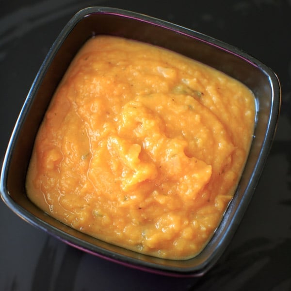 Sweet Potato and Apple Soup in bowl