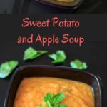 Sweet Potato and Apple Soup - only 4 main ingredients plus spices makes this a super simple and delicious thick, vegan soup for the colder months.
