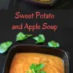 Sweet Potato and Apple Soup - only 4 main ingredients plus spices makes this a super simple and delicious thick, vegan soup for the colder months.