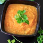 Sweet Potato and Apple Soup - only 4 main ingredients plus spices makes this a super simple and delicious thick soup for the colder months.