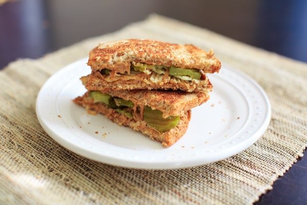 Peanut butter, pickles and potato chips sandwich. A combination that is weirdly delicious and addicting.