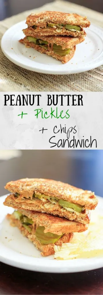 Peanut butter, pickles and potato chips sandwich pin