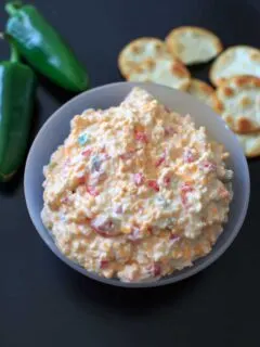 Skinny Jalapeno Pimento Cheese - a spicier, healthier take on the southern favorite. No mayonnaise!