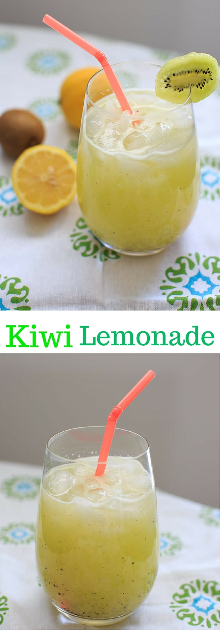 Homemade Kiwi Lemonade 5 minute fun spin on lemonade