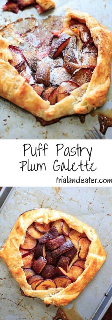 Puff Pastry Plum Galette - 5 ingredient easy dessert