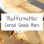 Fluffernutter Cereal Snack Bars - make these delicious treats with gluten-free Cheerios and Chex - peanut butter, marshmallow cream and optional chocolate!