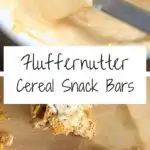 Fluffernutter Cereal Snack Bars - make these delicious treats with gluten-free Cheerios and Chex - peanut butter, marshmallow cream and optional chocolate!