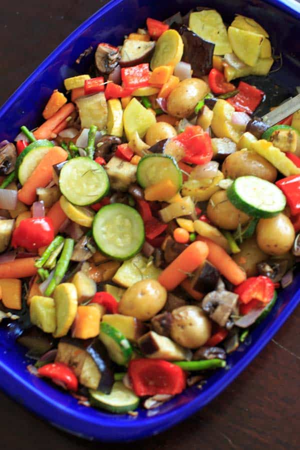 Roasted Vegetables with Rosemary - Colorful and flavorful side dish that will help anyone get their daily dose of veggies.