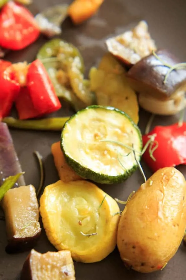 Roasted Vegetables with Rosemary - Colorful and flavorful side dish that will help anyone get their daily dose of veggies.
