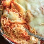 Vegetarian Million Dollar Spaghetti - Pasta casserole with a cream cheese layer that will feed a crowd.