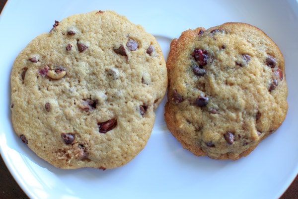 Chocolate Chip Cookies with Pomegranate Seeds. Sweet from cinnamon and vanilla, and slightly tangy from the seeds, these cookies are addicting!